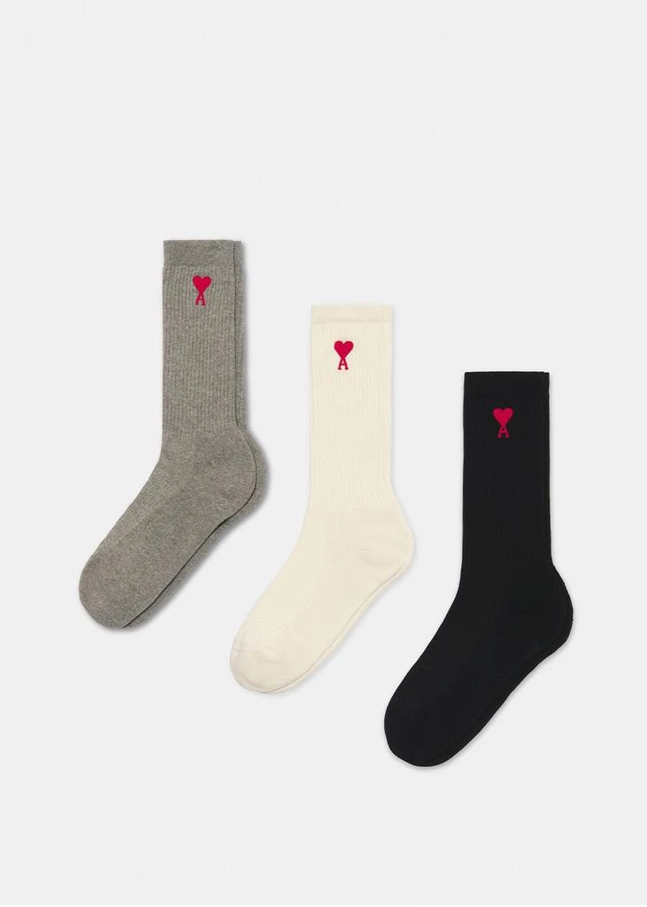 商品AMI|AMI Alexandre Mattiussi Three-Pack ADC Socks,价格¥465,第1张图片