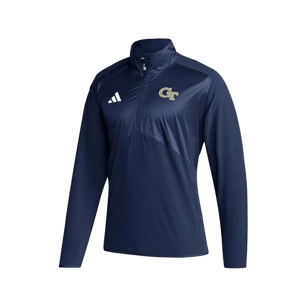 商品Adidas|Men's Navy Georgia Tech Yellow Jackets Sideline AEROREADY Raglan Sleeve Quarter-Zip Jacket,价格¥622,第2张图片详细描述