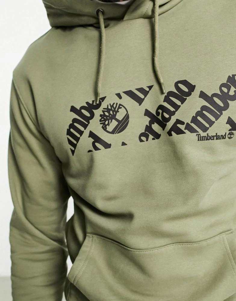 商品Timberland|Timberland linear logo hoodie in khaki,价格¥472,第4张图片详细描述