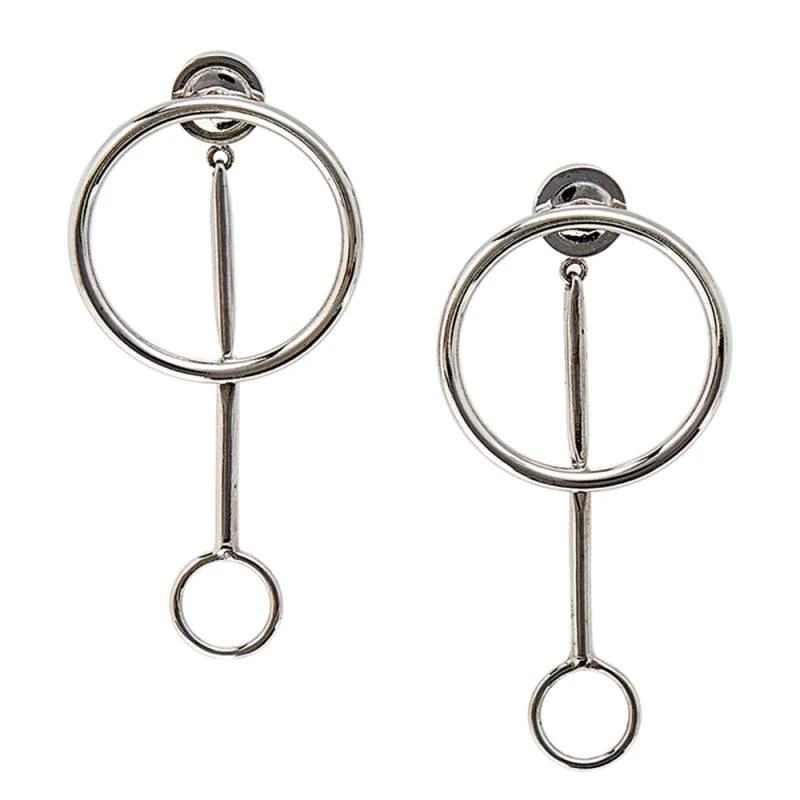 商品[二手商品] Dior|Dior Silver Tone Shades Drop Earrings,价格¥1258,第3张图片详细描述