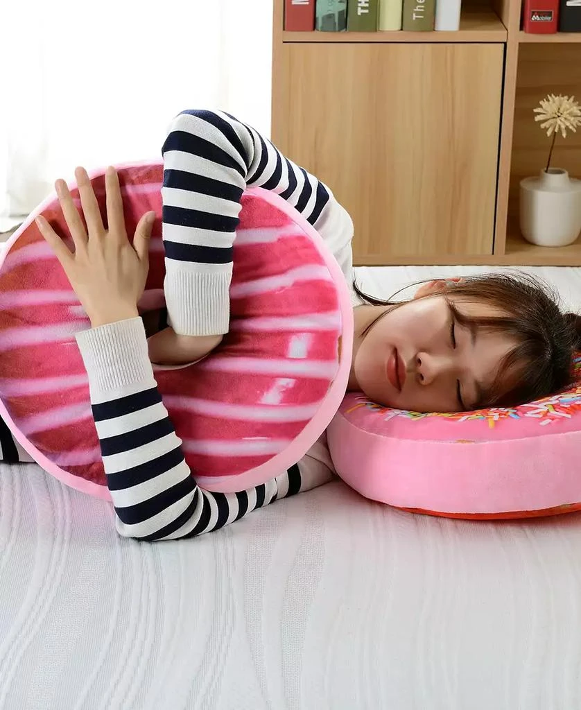 商品Cheer Collection|Reversible Photoreal Donut Decorative Pillow, 16" Round,价格¥163,第5张图片详细描述