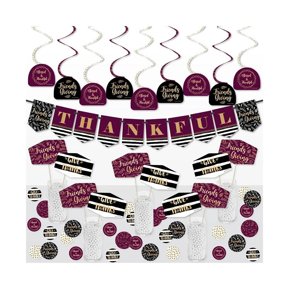 商品Big Dot of Happiness|Elegant Thankful for Friends - Friendsgiving Thanksgiving Party Supplies Decoration Kit - Decor Galore Party Pack - 51 Pieces,价格¥246,第1张图片