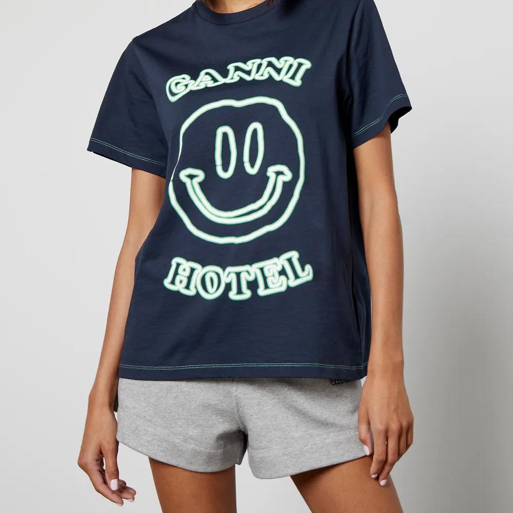 Ganni Hotel Smiley Organic Cotton-Jersey T-Shirt商品第4张图片规格展示