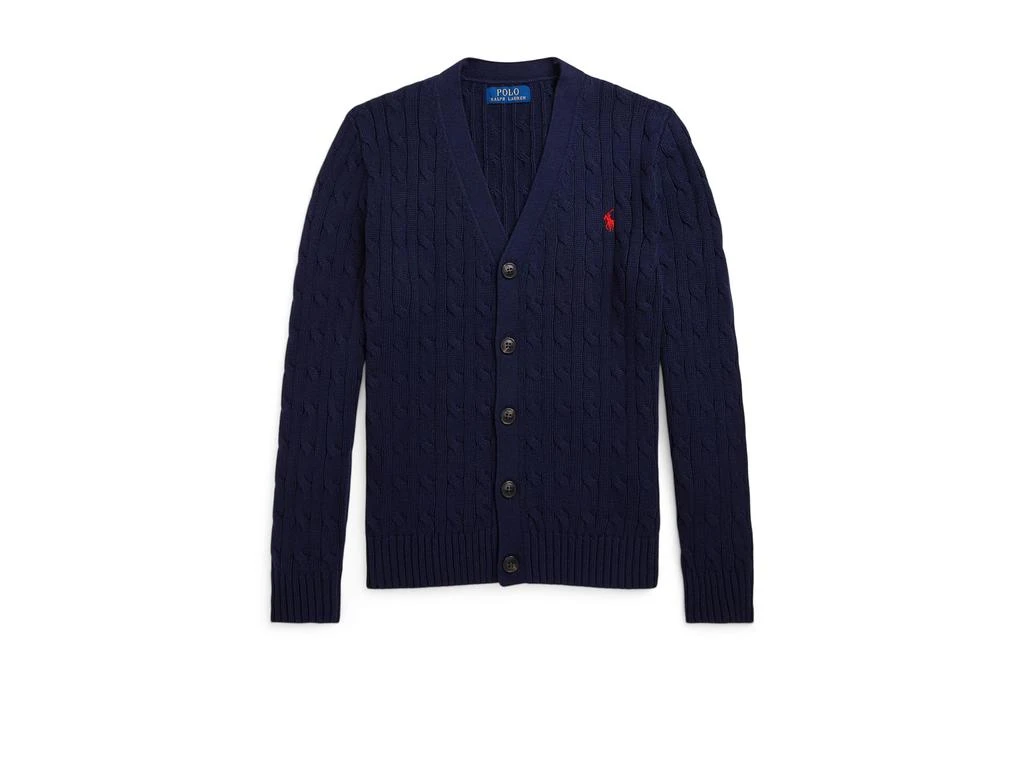 商品Ralph Lauren|Cable-Knit Cotton V-Neck Cardigan (big Kid),价格¥464,第1张图片