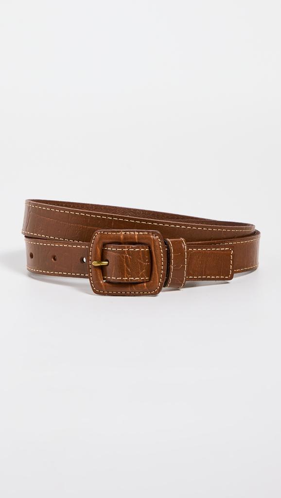 Madewell Textured Covered Buckle Croco Belt商品第2张图片规格展示