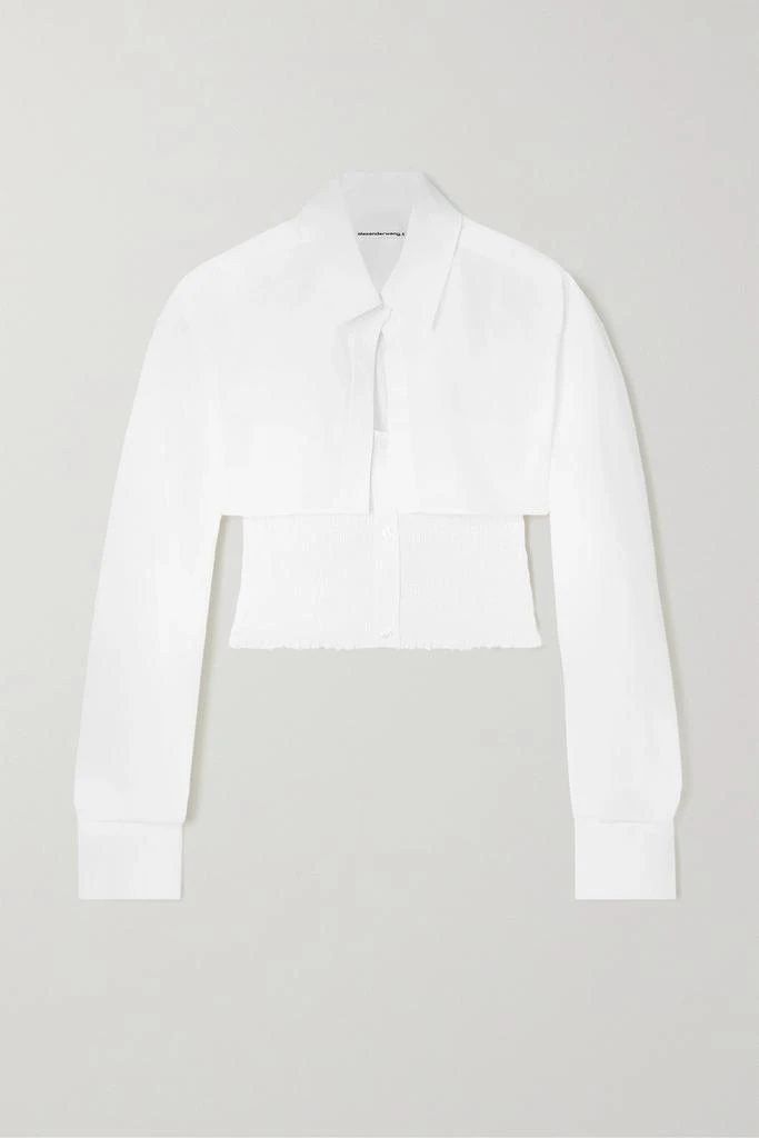 商品Alexander Wang|分层式平行绉缝纯棉府绸短款衬衫,价格¥1603,第1张图片