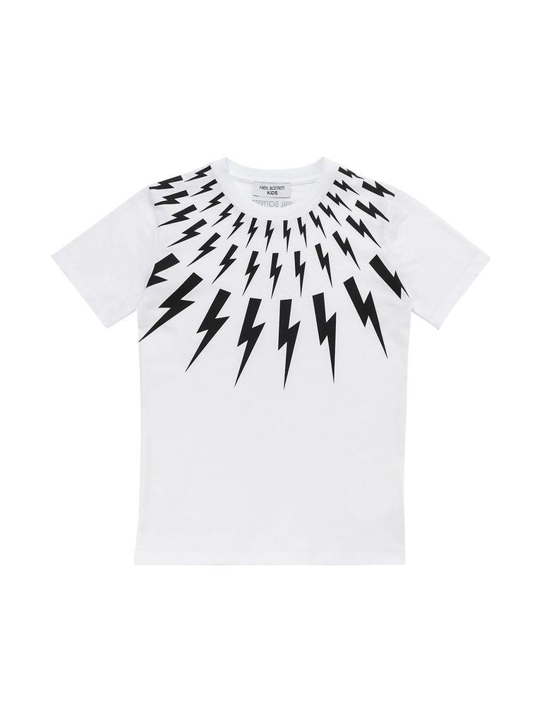 商品Neil Barrett|Thunder Print Cotton Jersey T-shirt,价格¥504,第1张图片