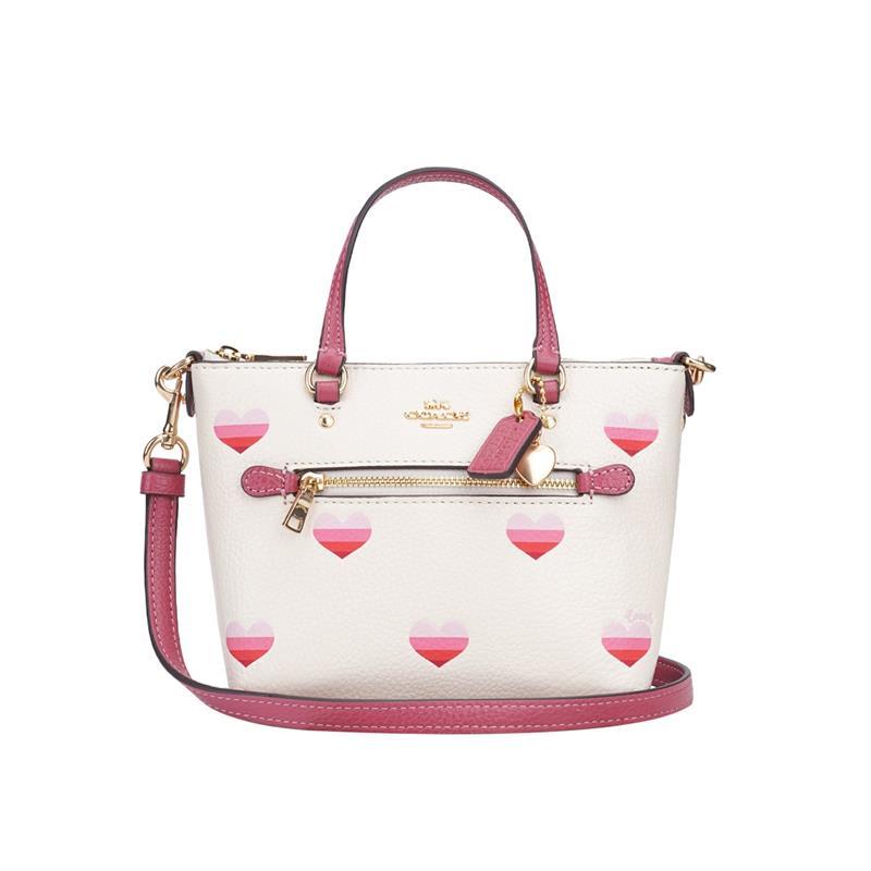 商品Coach|COACH 奥莱款女士皮质心形logo图案单肩斜挎手提包 CA793IMCAH,价格¥1239,第1张图片