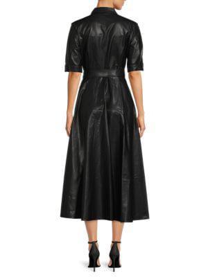 商品Calvin Klein|​Belted Faux Leather Maxi A Line Dress,价格¥621,第4张图片详细描述