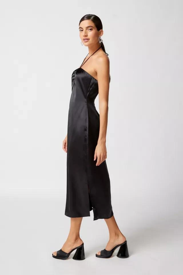 商品Urban Outfitters|UO Brittney Satin Halter Midi Dress,价格¥152,第3张图片详细描述