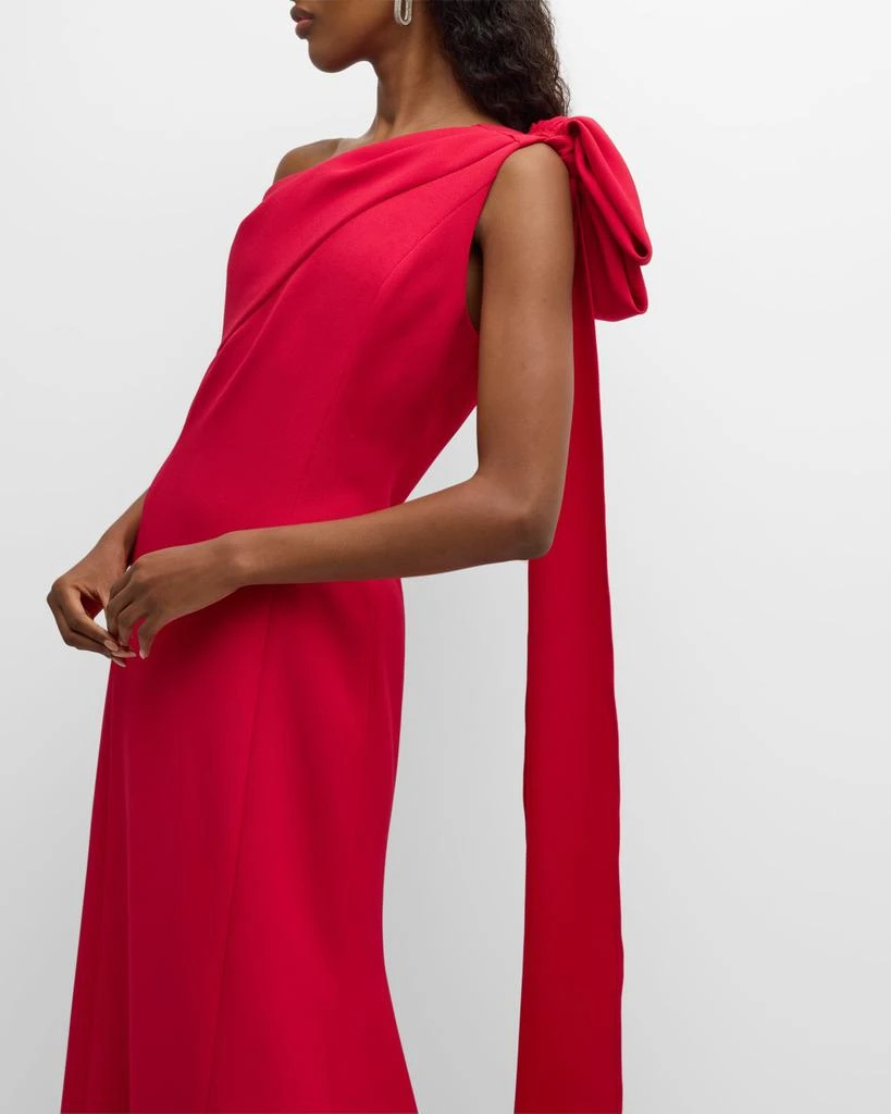 One-Shoulder Draped Crepe Gown 商品
