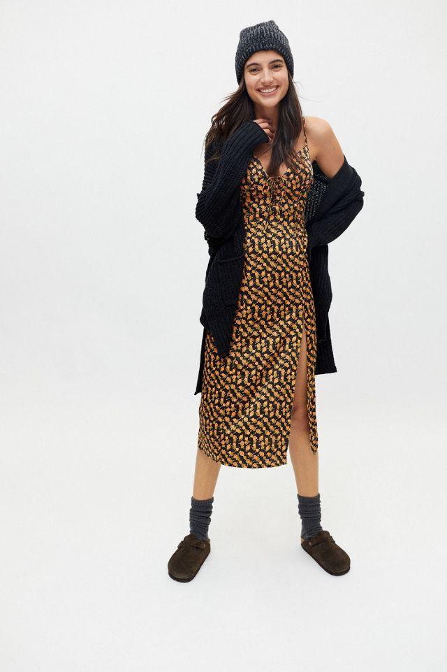 商品Urban Outfitters|UO Mariah Lace-Up Midi Slip Dress,价格¥221,第6张图片详细描述