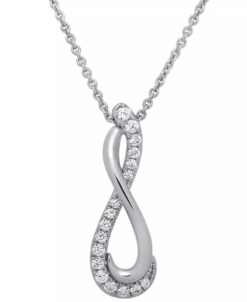商品Macy's|Diamond Infinity Pendant Necklace (1/5 ct. t.w.) in Sterling Silver, 16" + 2" extender,价格¥1041,第1张图片