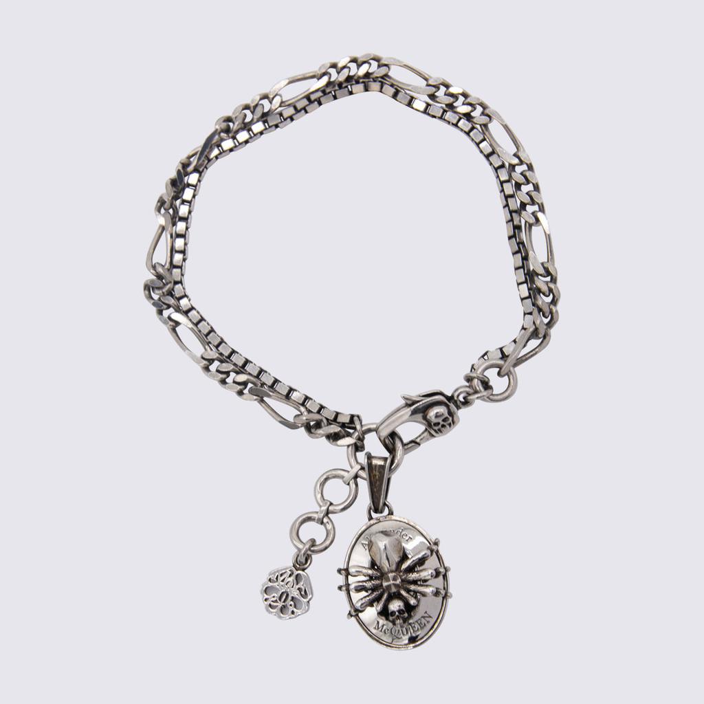 ALEXANDER MCQUEEN SILVER-TONE SPIDER SKULL CHAIN BRACELET商品第1张图片规格展示