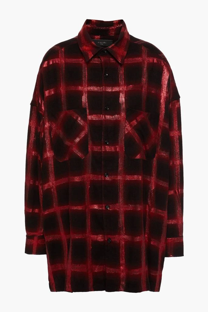 商品AMIRI|Glittered checked cotton-flannel shirt,价格¥1410,第3张图片详细描述