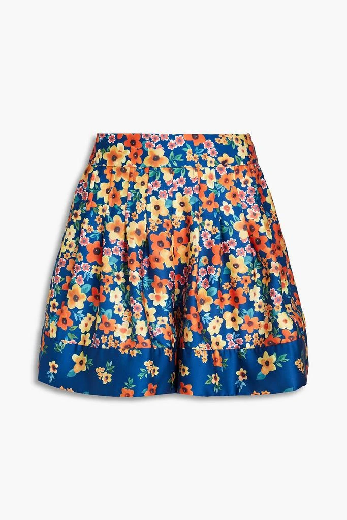 商品AMUR|Pleated floral-print satin shorts,价格¥568,第3张图片详细描述