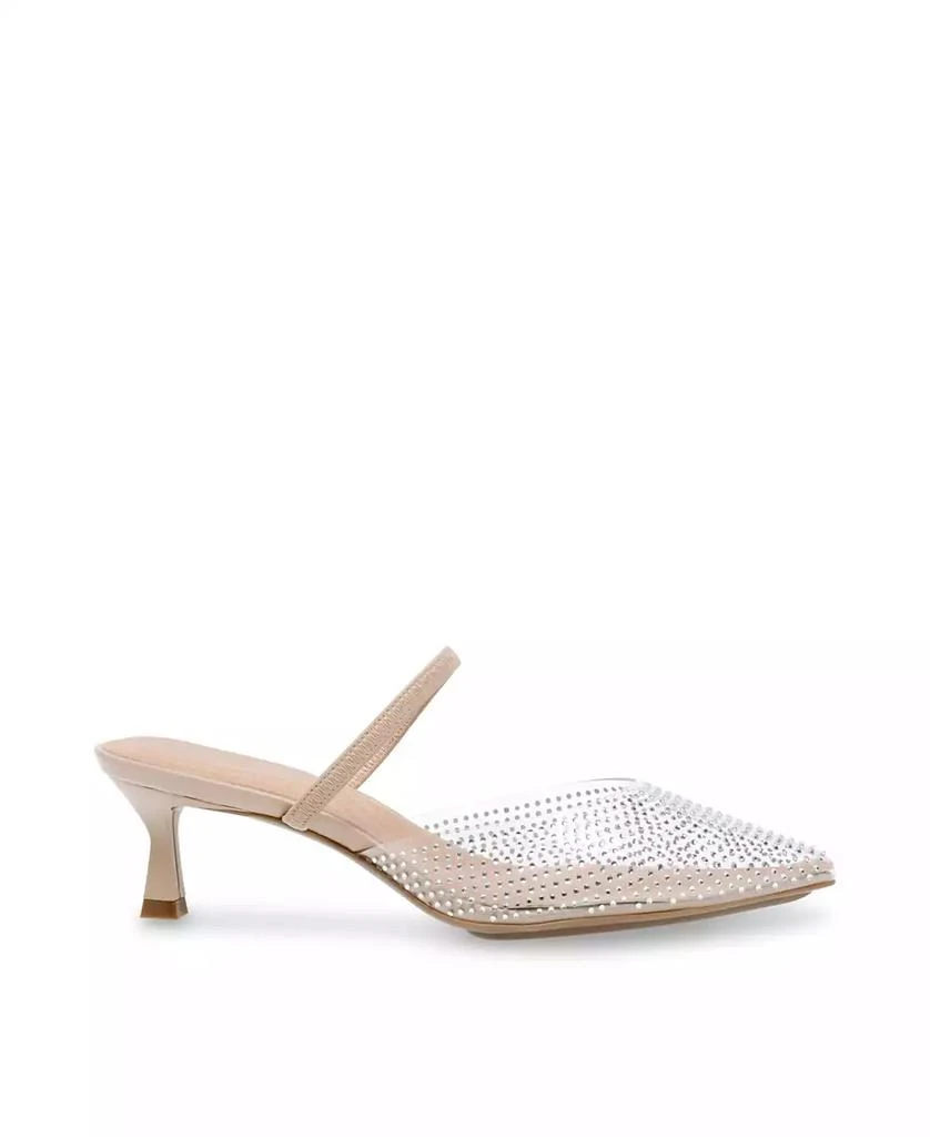 商品Anne Klein|Women's Irie-C Crystal Embellished Kitten Heel Pumps,价格¥371,第2张图片详细描述