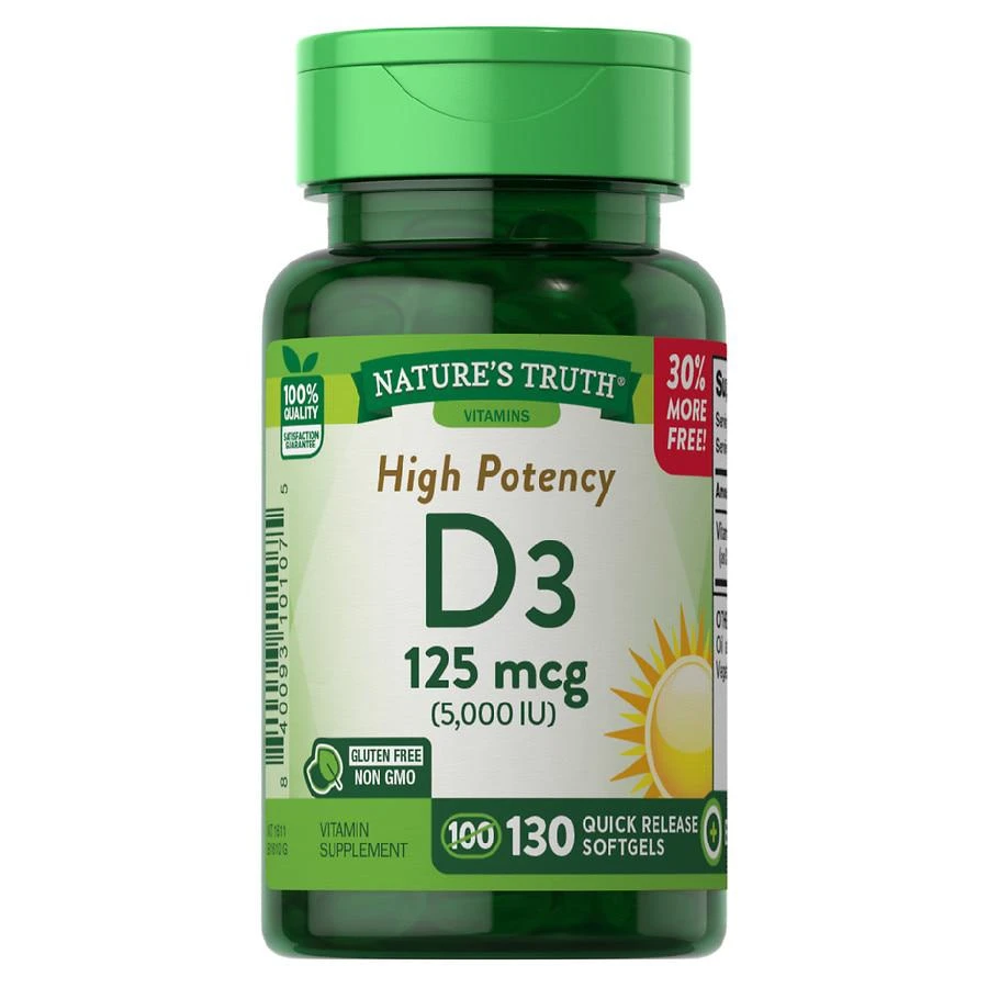 商品Nature's Truth|High Potency Vitamin D3 125 mcg (5,000 IU),价格¥45,第1张图片