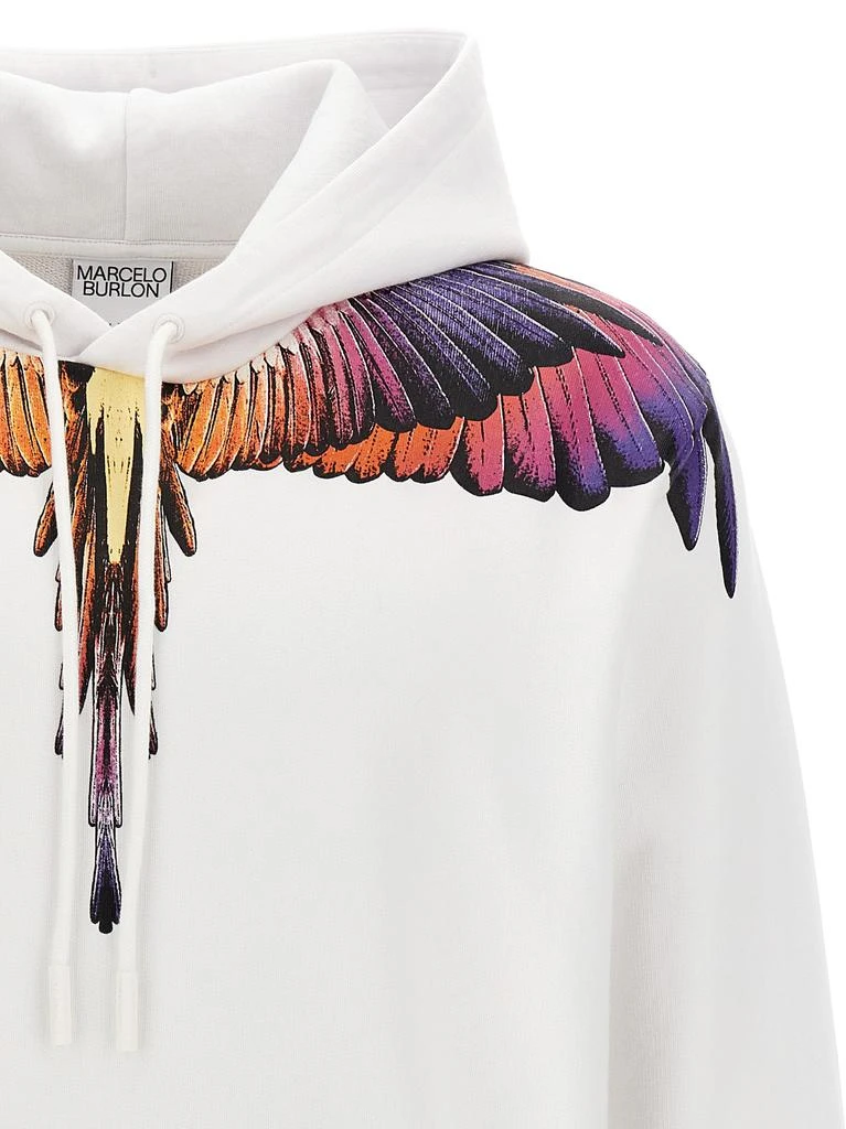 商品Marcelo Burlon|Printed Hoodie Sweatshirt White,价格¥1221,第3张图片详细描述