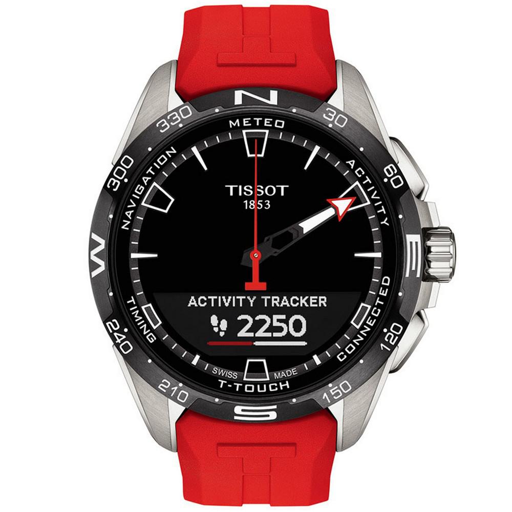 Men's Swiss T-Touch Connect Solar Red Rubber Strap Smart Watch 48mm商品第10张图片规格展示