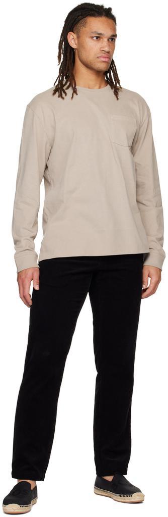 商品Vince|Taupe Crewneck Long Sleeve T-Shirt,价格¥1257,第6张图片详细描述