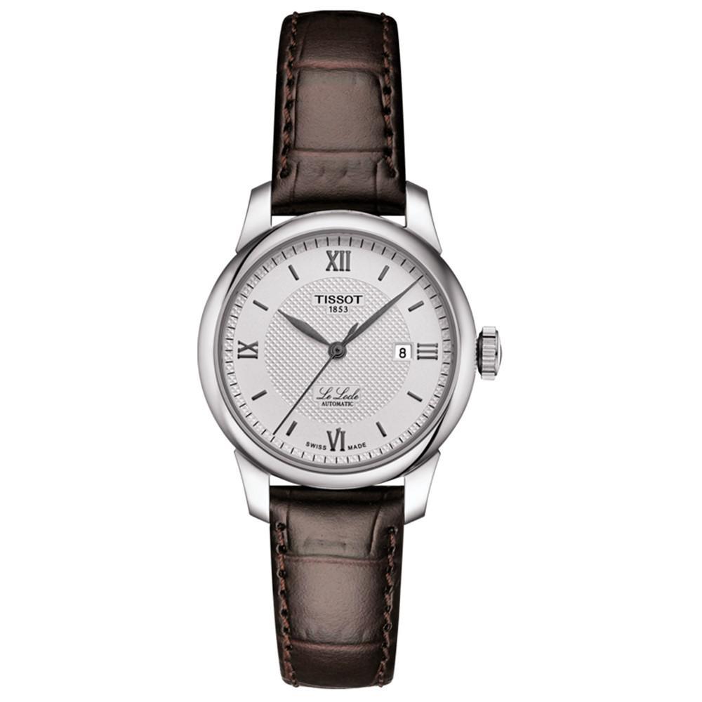 商品Tissot|Women's Swiss Automatic Le Locle Brown Leather Strap Watch 29mm,价格¥4217,第1张图片