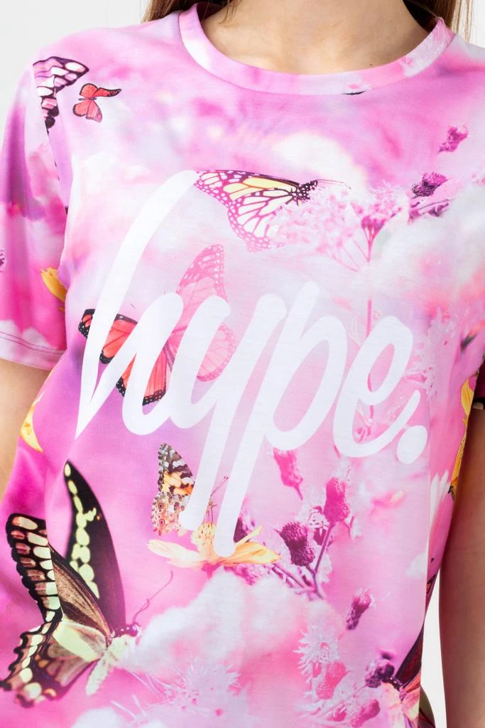 商品HYPE GIRLS|HYPE GIRLS PINK BUTTERFLY GARDEN SCRIPT T-SHIRT,价格¥84,第4张图片详细描述