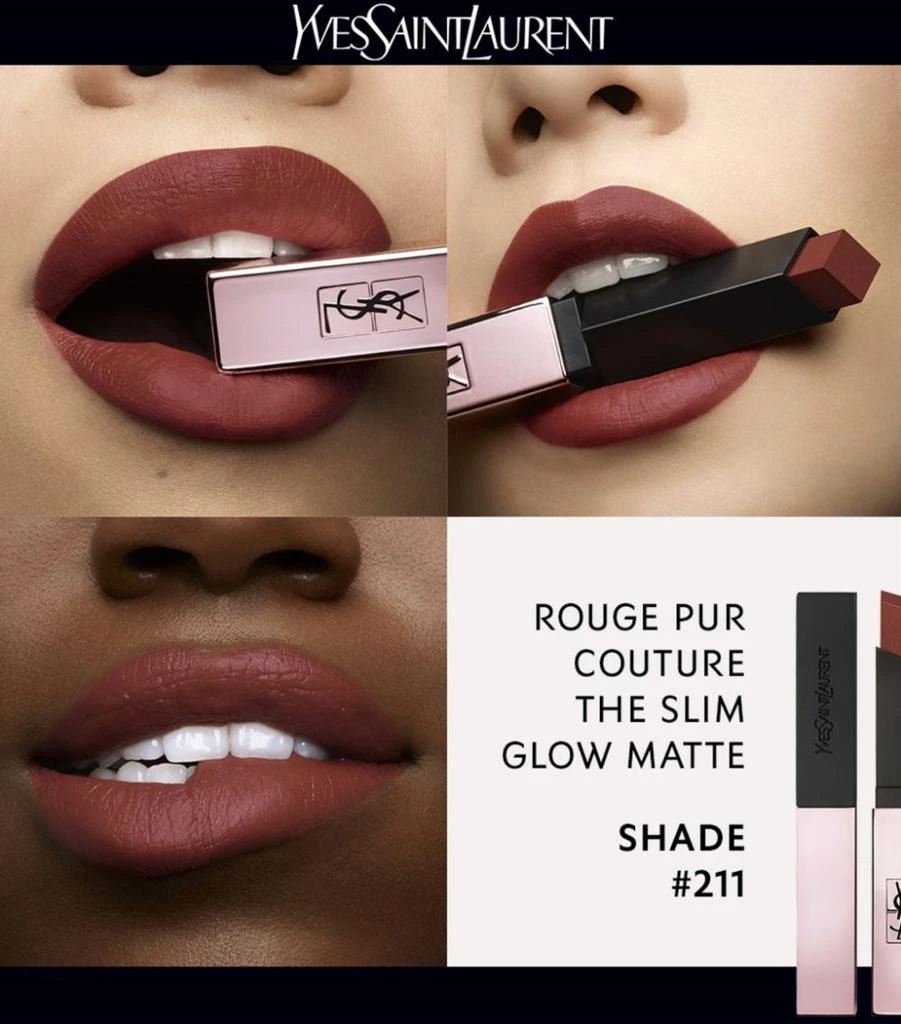 商品Yves Saint Laurent|Rouge Pur Couture The Slim Glow Matte Lipstick,价格¥374,第4张图片详细描述