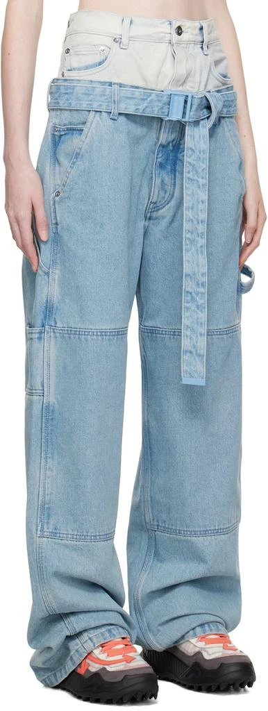 商品Off-White|Blue Double Over Jeans,价格¥1749,第2张图片详细描述