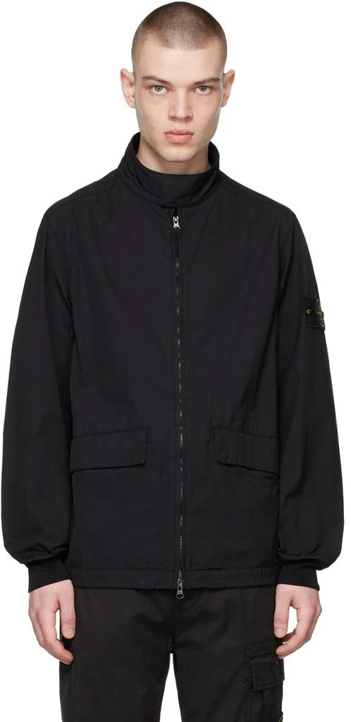 商品Stone Island|Black Garment-Dyed Batavia Jacket,价格¥3839,第1张图片