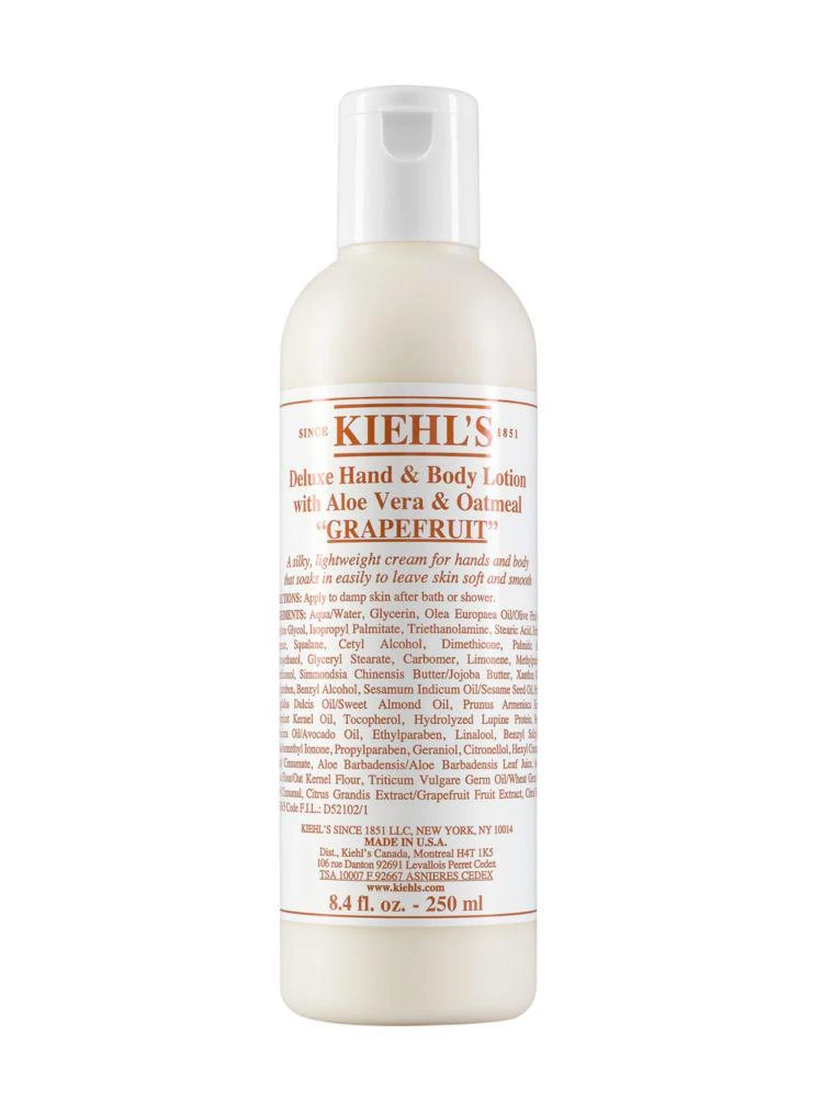 商品Kiehl's|Deluxe Hand & Body Lotion with Aloe Vera & Oatmeal- Grapefruit,价格¥157,第1张图片