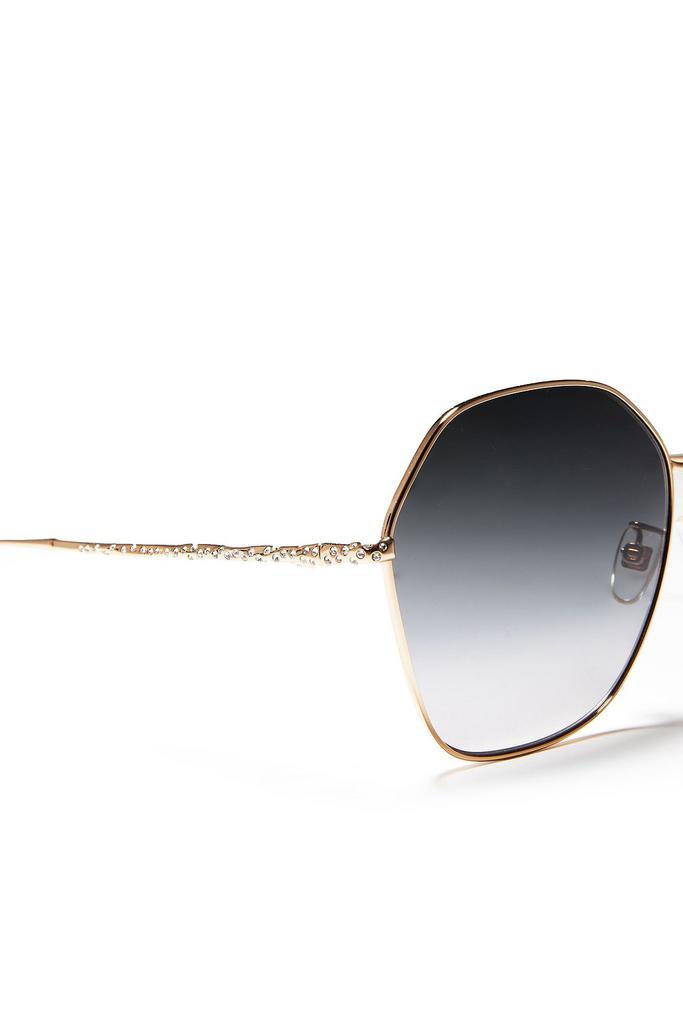 商品Givenchy|Hexagon-frame crystal-embellished gold-tone sunglasses,价格¥1757,第6张图片详细描述