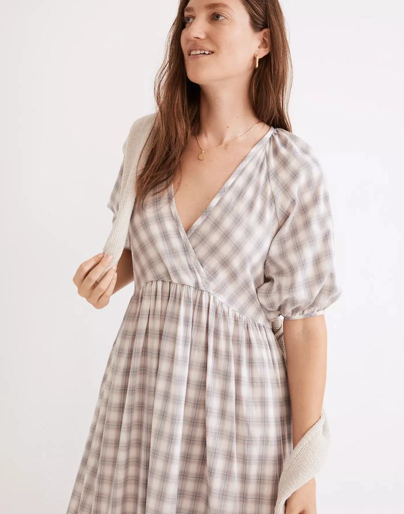 商品Madewell|Marianna Puff-Sleeve Midi Dress in Plaid,价格¥315,第4张图片详细描述