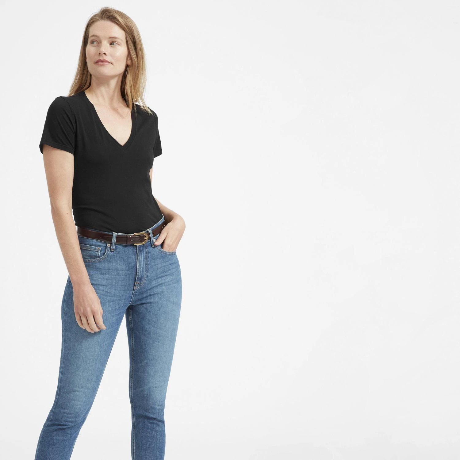 商品Everlane|纯棉V领T恤,价格¥133-¥148,第2张图片详细描述