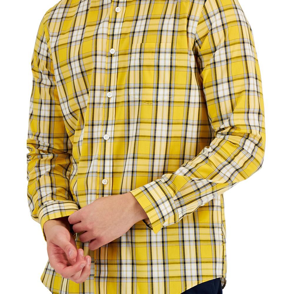 Men's Sam Plaid Poplin Long-Sleeve Button-Down Pocket Shirt, Created for Macy's商品第3张图片规格展示