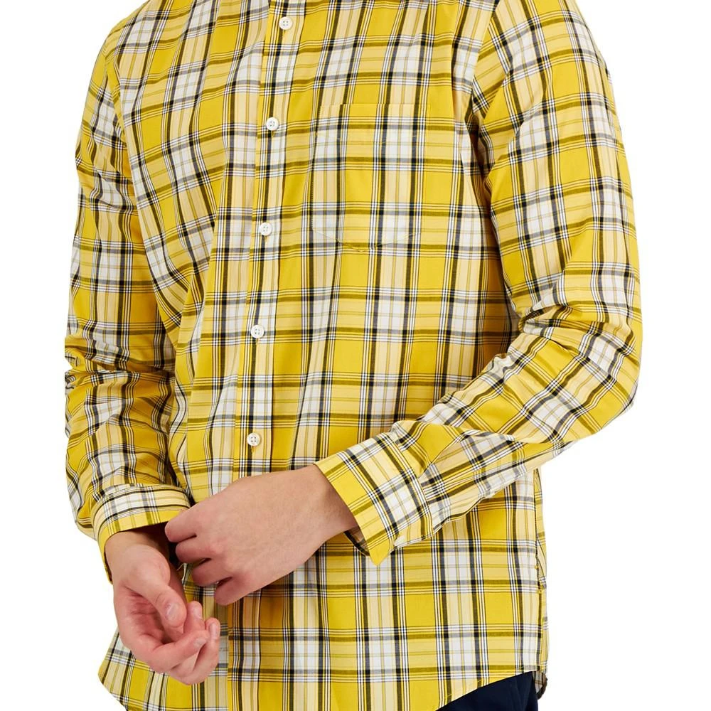 商品Club Room|Men's Sam Plaid Poplin Long-Sleeve Button-Down Pocket Shirt, Created for Macy's,价格¥105,第3张图片详细描述