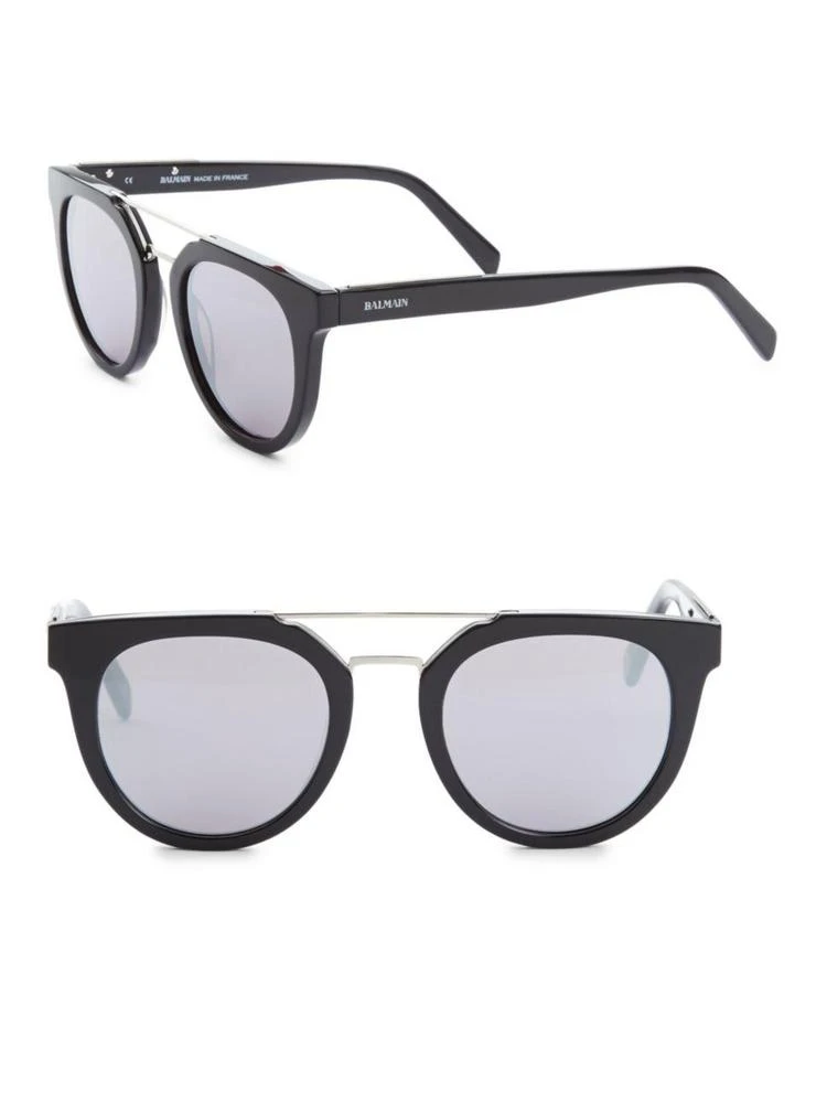 商品Balmain|51MM Round Double-Bridge Sunglasses,价格¥2385,第1张图片