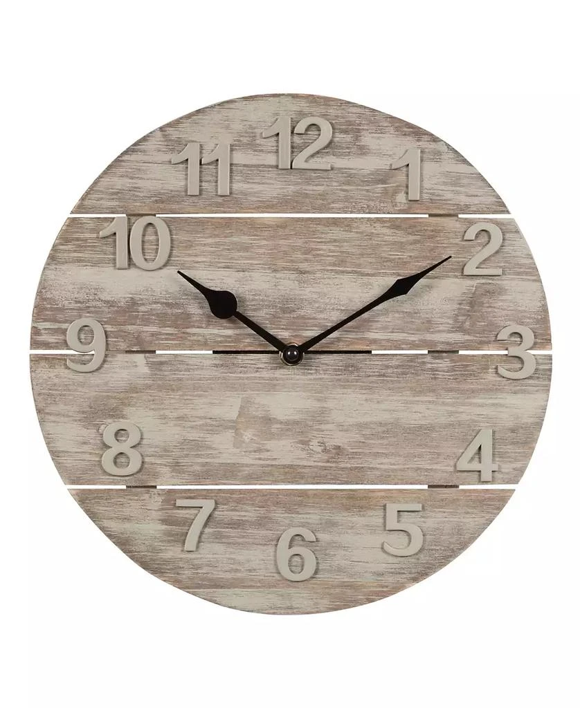 商品La Crosse Technology|La Crosse Clock 404-3430W 12" Sun Washed Wood Wall Clock,价格¥222,第1张图片