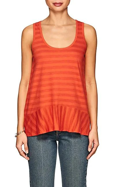 商品Lilla P|Striped Pima Cotton-Blend Peplum Tank,价格¥163,第1张图片
