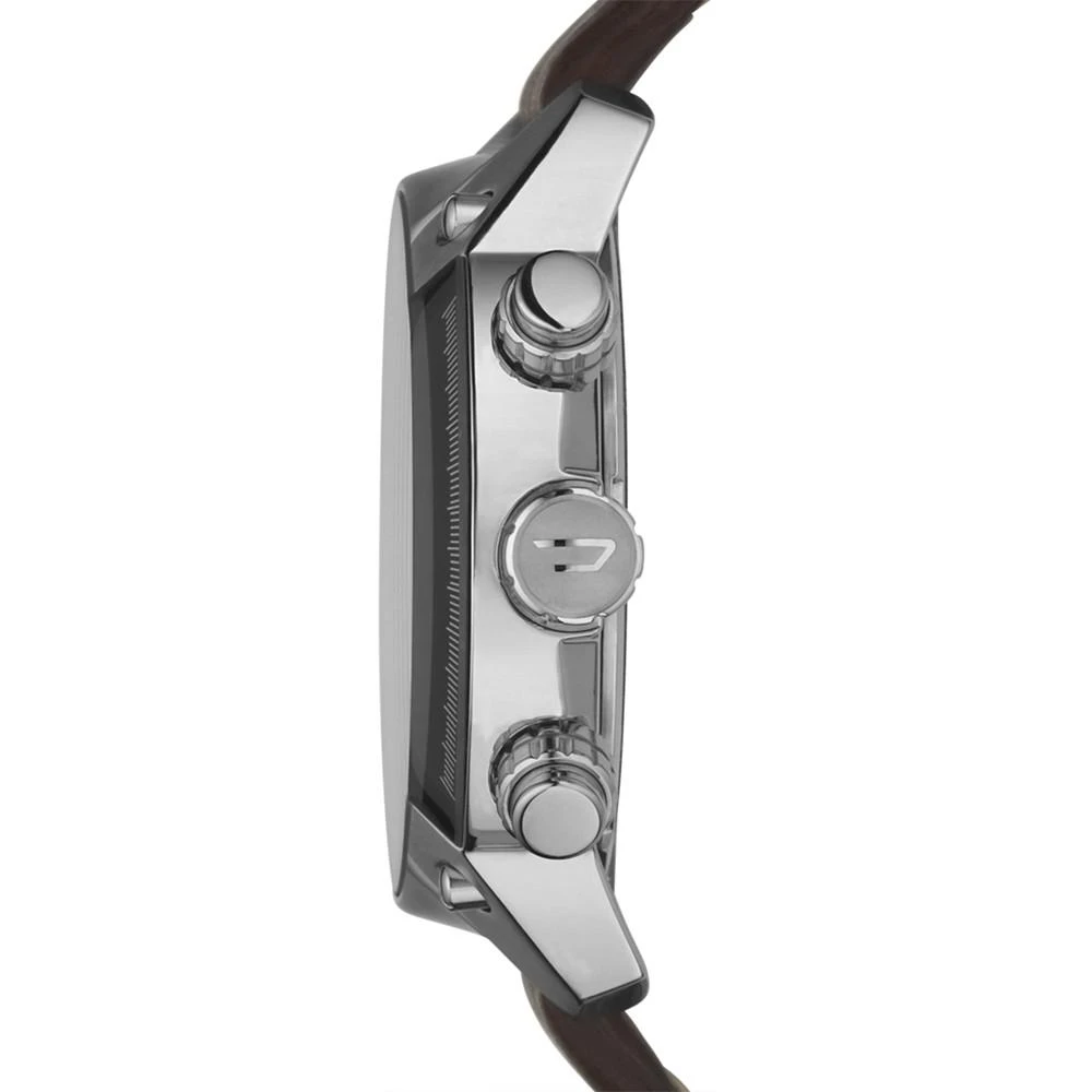 商品Diesel|Men's Chronograph Overflow Dark Brown Leather Strap Watch 49x54mm,价格¥1556,第2张图片详细描述