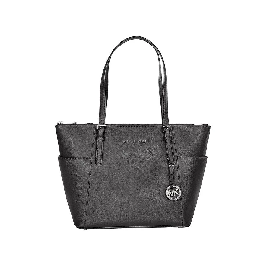 商品Michael Kors|Jet Set Black Saffiano Leather Zip-Top Tote,价格¥817,第1张图片