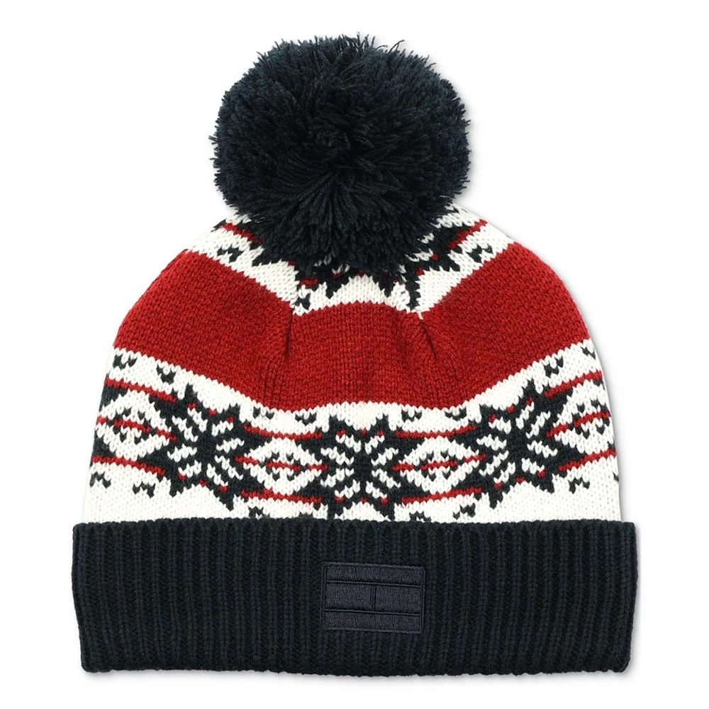 商品Tommy Hilfiger|Men's Snowflake Fair Isle Pom Pom Beanie,价格¥253,第1张图片