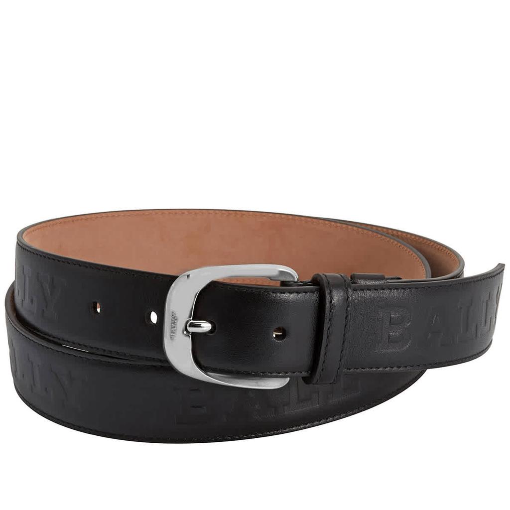 Bally Mens Baldon 35mm Black Embossed Leather Belt, Brand Size 110 CM商品第1张图片规格展示