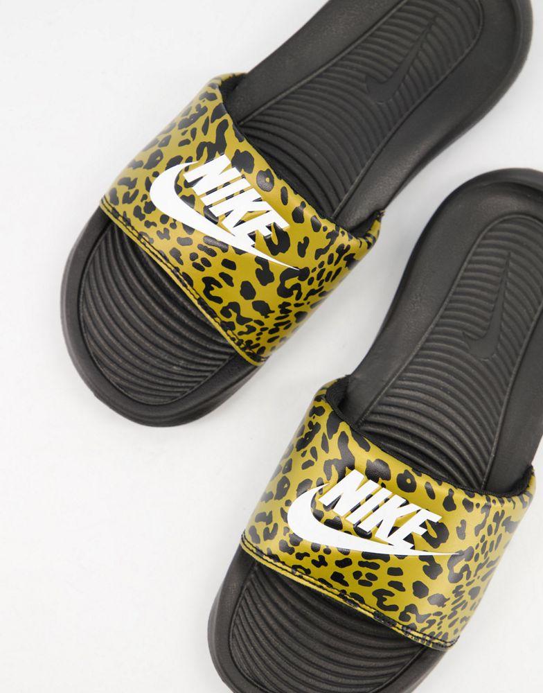 Nike Victori slide in brown leopard print商品第1张图片规格展示