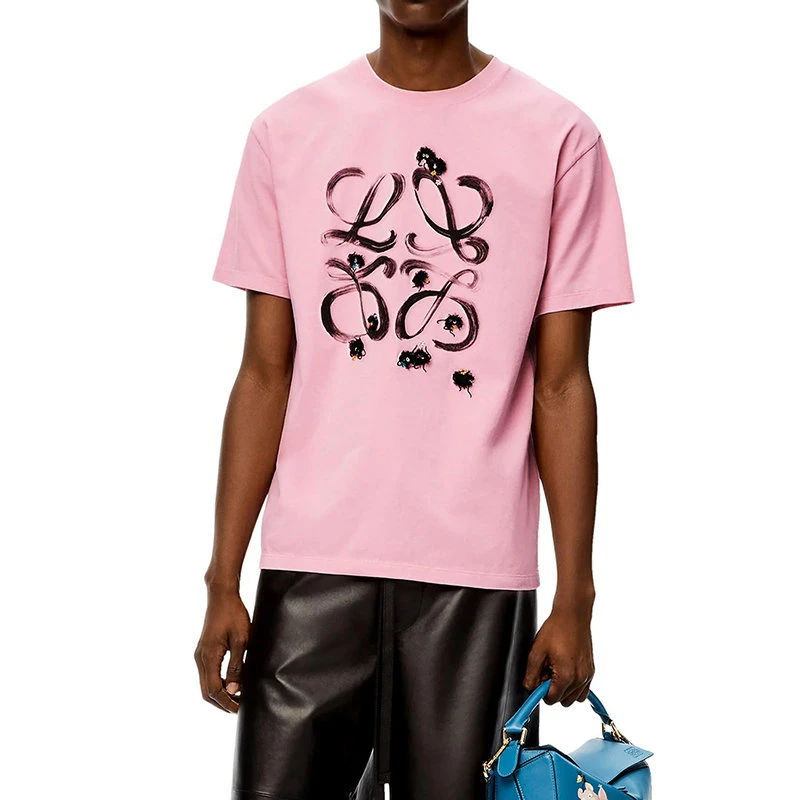 商品Loewe|【预售3-7天】LOEWE/罗意威 22年春夏新款 Spirited Away千与千寻联名系列 男女同款棉花糖粉色纯棉笔触效果Logo刺绣短袖T恤H848Y22X15-6946,价格¥3714,第5张图片详细描述