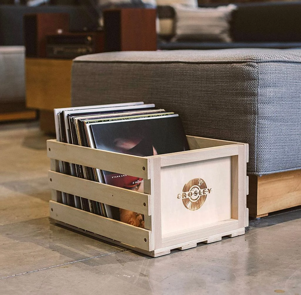 商品Crosley|Record Storage Crate Holds Up To 75 Albums,价格¥607,第3张图片详细描述