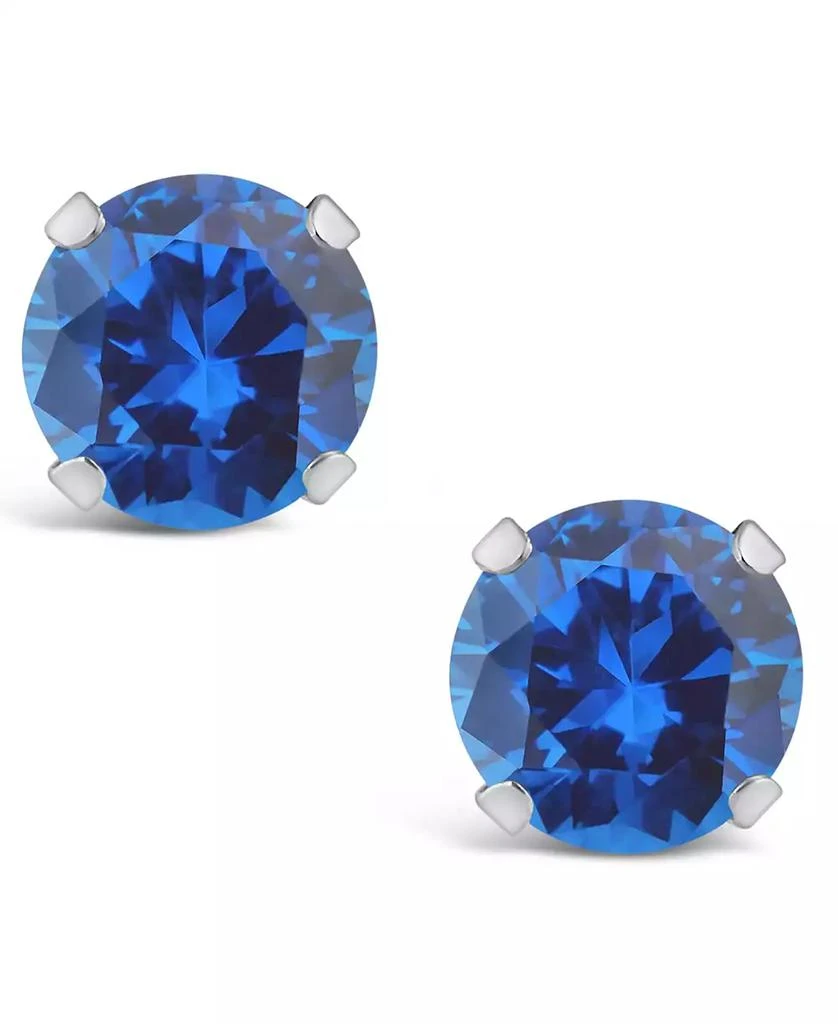 商品Macy's|Gemstone Stud Earrings in 10k White Gold,价格¥514,第3张图片详细描述