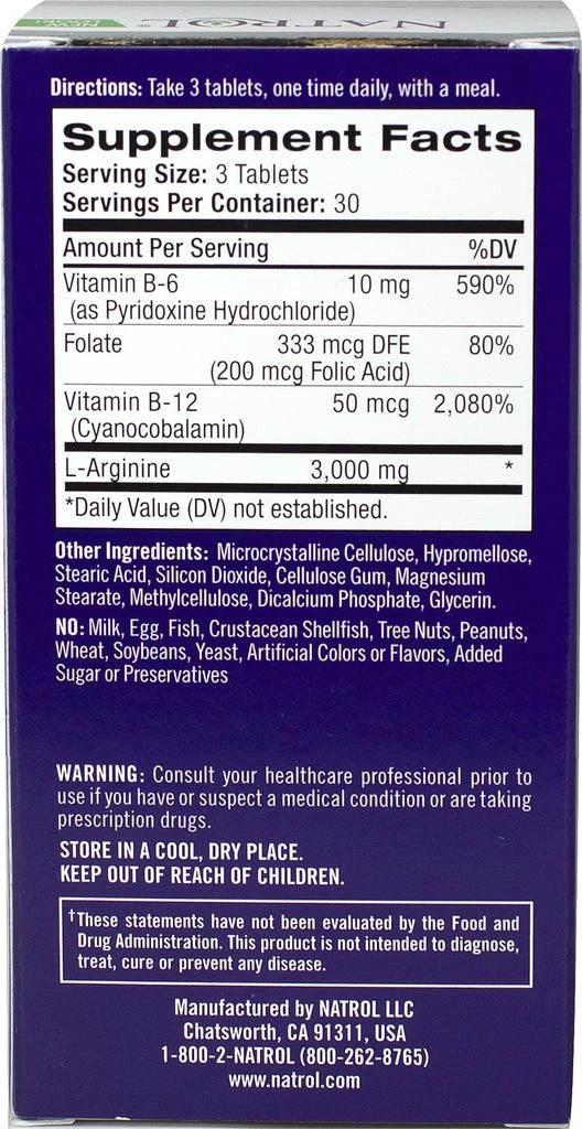 商品Natrol|L Arginine 90 Tablets,价格¥117,第4张图片详细描述