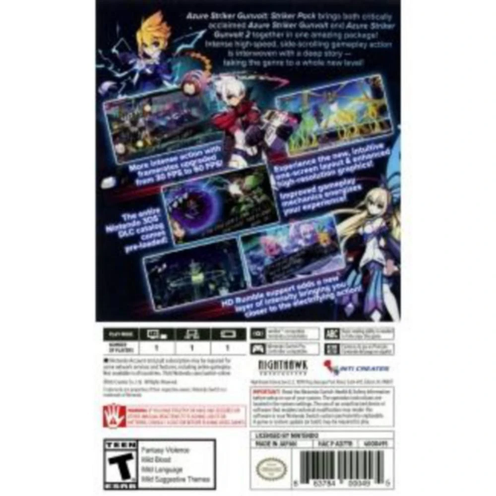 商品Nighthawk Interactive|Azure Striker Gunvolt: Striker Pack - Nintendo Switch,价格¥298,第3张图片详细描述