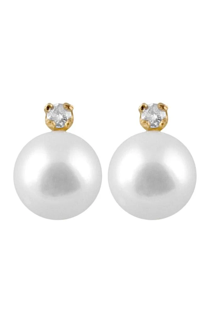 商品Splendid Pearls|Freshwater Pearl & Diamond Stud Earrings - 0.02ct.,价格¥671,第1张图片